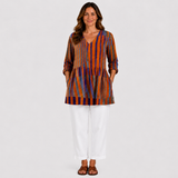 Elowen | Long blouse with a striking pattern