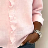 Indie | Ruched Blouse, V-Neck and Long Sleeves