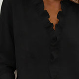 Indie | Ruched Blouse, V-Neck and Long Sleeves
