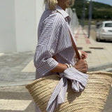 Veronica™ – Classic Striped Shirt Dress