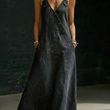 Siiri - Long Denim Dress with Buttons