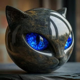 NyxCharm – Mystical Black Cat Head Sculpture
