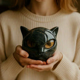 NyxCharm – Mystical Black Cat Head Sculpture