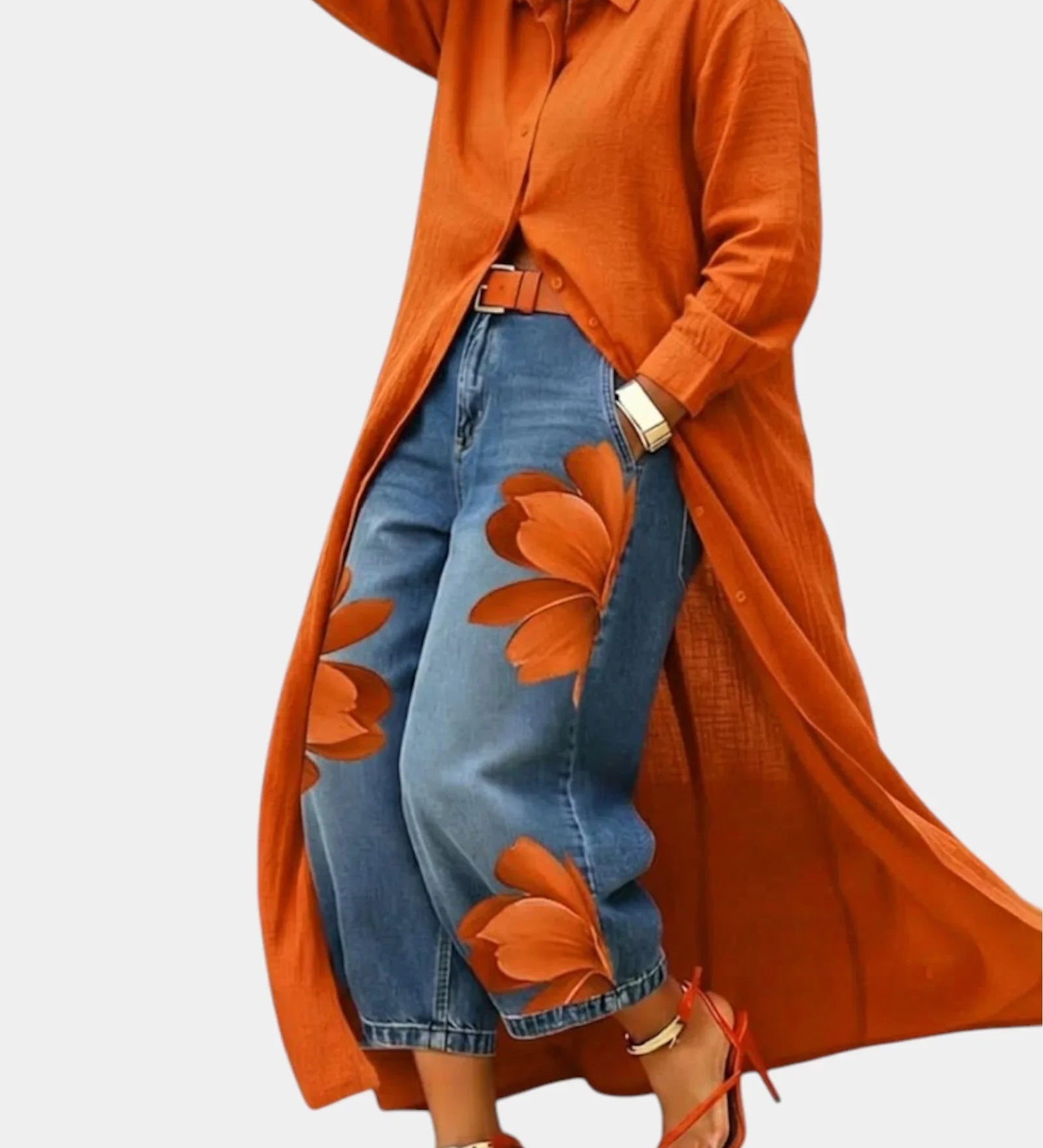 Céliane | Set of wide-leg jeans and dress