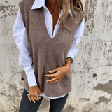 Violaine – Knitted Sleeveless Cardigan