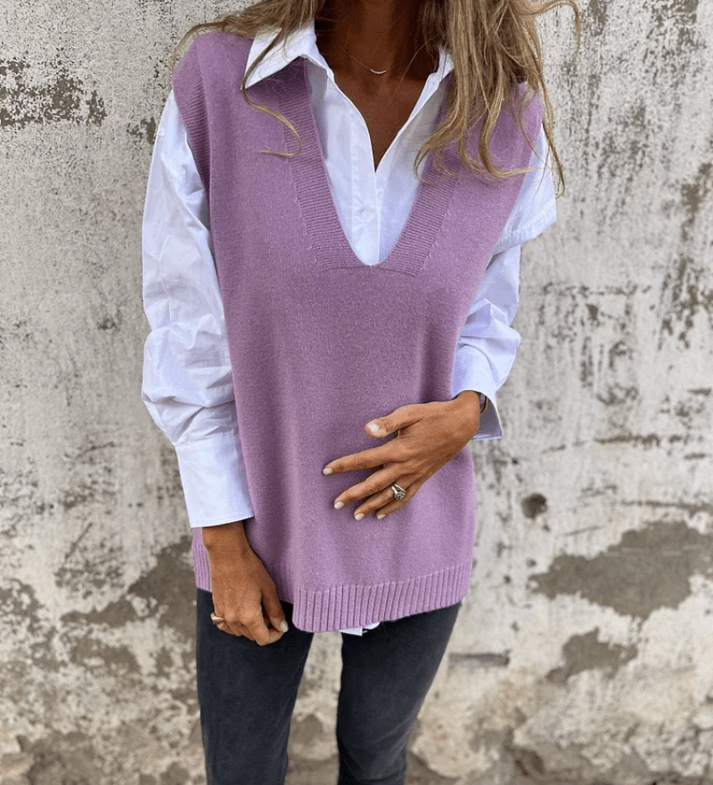 Violaine – Knitted Sleeveless Cardigan