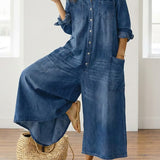 Ilona - Cotton Denim Jumpsuit