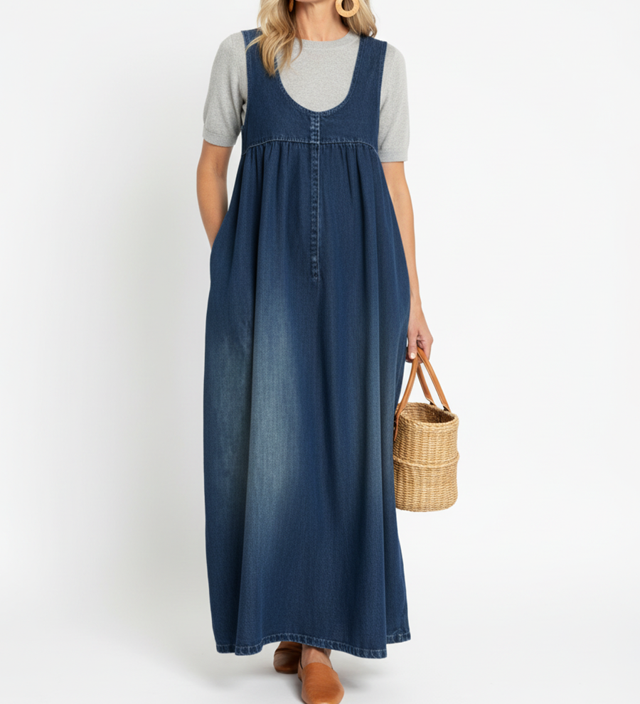 Ronja - Vintage Maxi Dress Made of Denim
