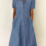Elsa - Short Sleeve Denim Dress