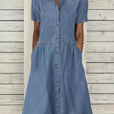 Elsa - Short Sleeve Denim Dress