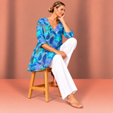 April | Long Blouse with V-Neck