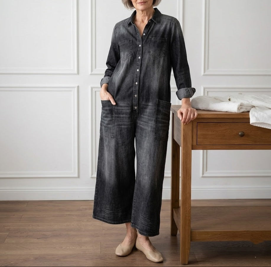 Ilona - Cotton Denim Jumpsuit